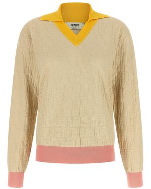 Fendi Ff Jacquard Jumper - Natural