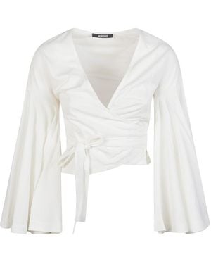 Jacquemus Solid V Neck Top - White