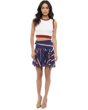 Balmain Stripes Mini Skirt - Blue