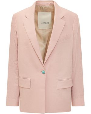 A PAPER KID Notched Lapel Blazer - Pink