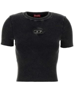 DIESEL Round Neck Logo T-Shirt - Black
