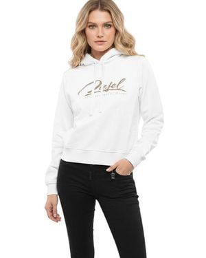 DIESEL Logo Hood Sweatshirt - White