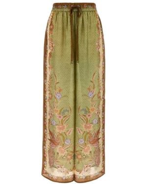 Zimmermann Printed Relaxed Drawstring Trousers - Natural