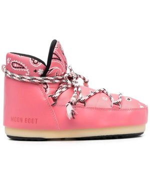 ALANUI X MOON BOOT X Moon Boot Bandana-print Boots - Pink