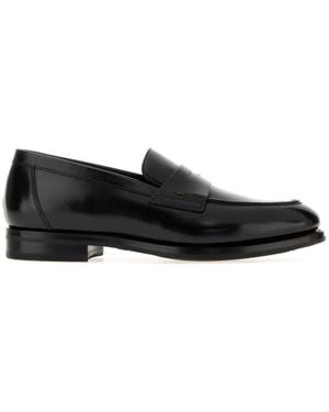 Santoni Solid Loafers - Black