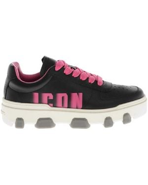 DSquared² Leather Low-Top Sneakers - Black
