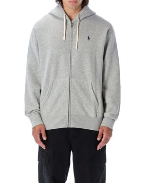 Ralph Lauren Logo Zip Hoodie - Gray