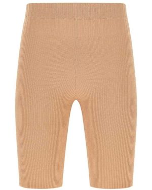 ANDREADAMO Ribbed-Knit Cycling Shorts - Natural