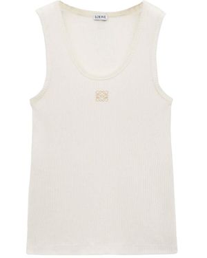 Loewe Logo Scoop Neck Top - White