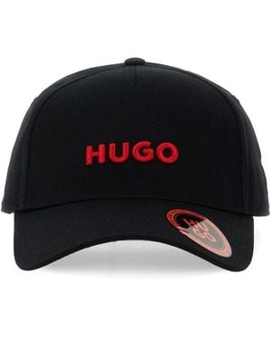 HUGO Embroidered Logo Baseball Hat - Black