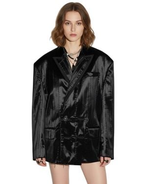 DSquared² Solid Notched Lapel Blazer - Black