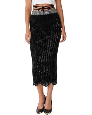Acne Studios Textured Calf Length Skirt - Black