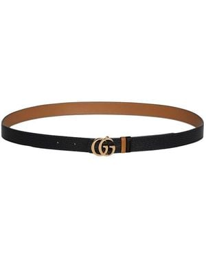 Gucci Gg Buckle Reversible Belt - Black