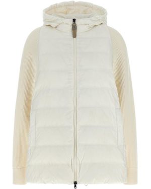 Brunello Cucinelli Quilted Hood Jackets - White