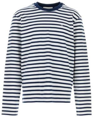 Ami Paris Stripes T-Shirts - Blue