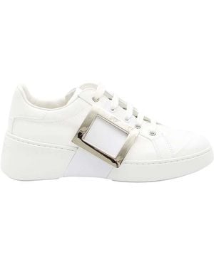 Roger Vivier Leather Skate Sneakers - White