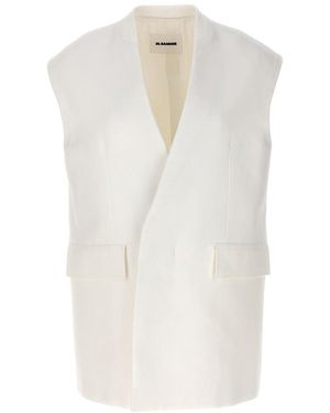 Jil Sander Oversize Tailored Vest - White
