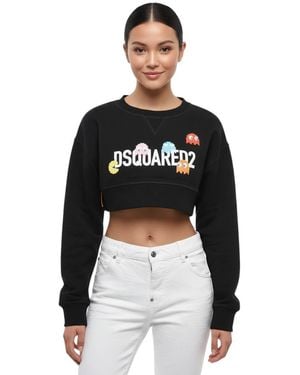 DSquared² Graphic Crew Neck Sweatshirt - Black