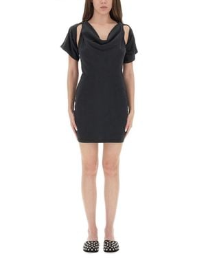 Alexander Wang Cowl Neck Mini Dress - Black