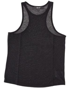 LA ROSE Cotton Cropped Tank Top - Black