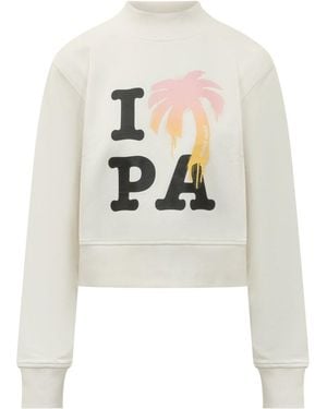 Palm Angels I Love Paint Mini Fitted Sweatshirt - White