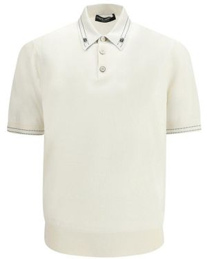 Dolce & Gabbana Shirt Collar Polo - White