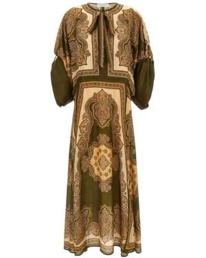 Zimmermann Paisley Round Neck Maxi Dress - Metallic