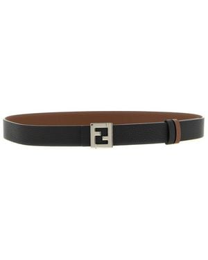 Fendi Ff Reversible Buckle Belt - White