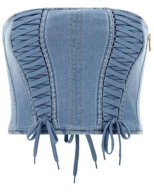 Elisabetta Franchi Light Bustier Top - Blue