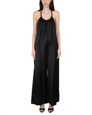 Alysi Solid Halter Neck Jumpsuit - Black