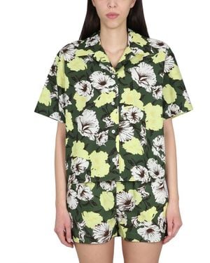 MSGM Regular Floral Shirt - Green