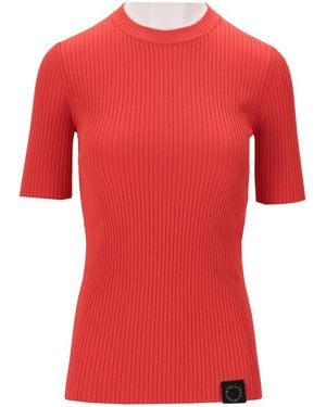 Stella McCartney Crew Neck Ribbed T-Shirt - Red