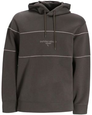 Emporio Armani Logo Detail Hoodie - Black