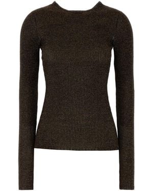 Miu Miu Knitted Round Neck Sweater - Black