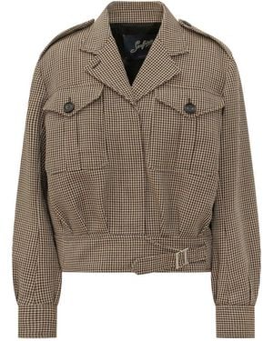 The Seafarer Houndstooth Notched Lapel Jacket - Brown