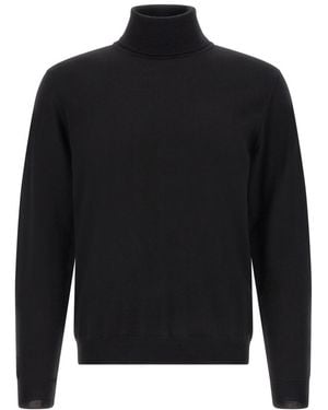 Zanone Solid Turtle Neck Sweater - Black