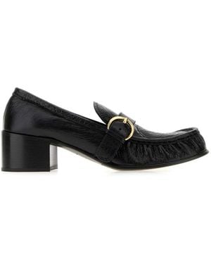 Miu Miu Leather Loafers - Black