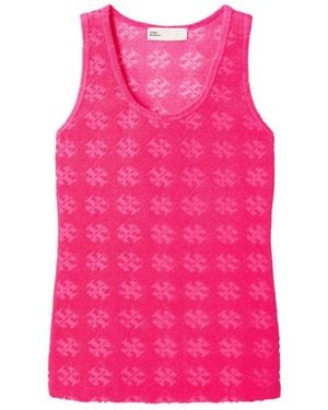 Tory Burch Fuchsia Terry Jacquard Tank Top - Pink