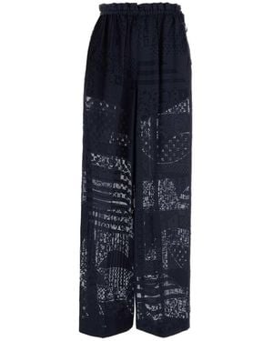 Fendi Viscose Blend Pant - Blue