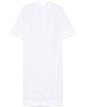 P.A.R.O.S.H. Midi Dress With Classic Collar - White