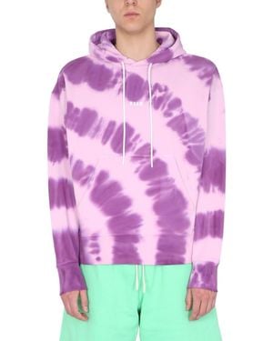 MSGM Tie-Dye Hood Sweatshirts - Pink