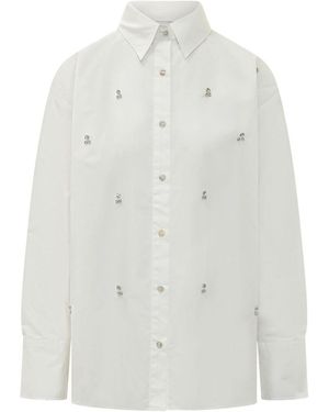 A PAPER KID Loose Embellished Shirt - White