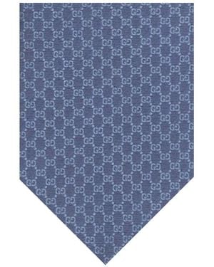 Gucci Gg Logo Tie - Blue