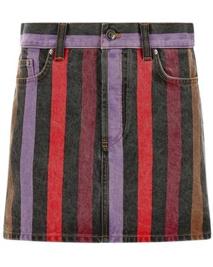 Versace Stripes Mini Skirt - Red
