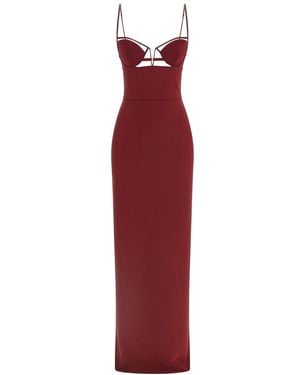 Nensi Dojaka V-Wire Bra Maxi Dress - Red