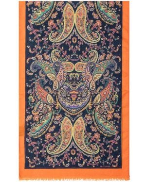 Etro Tosca Paisley Scarf - Blue