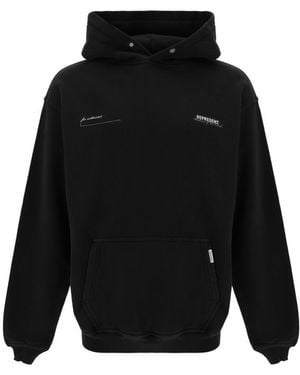 Represent Relaxed Logo Hoodie - Black