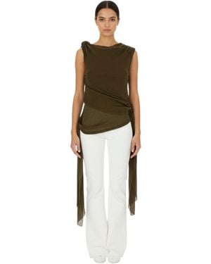 Ganni Boat Neck Top - Green