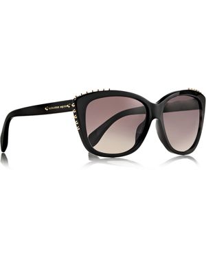 McQueen Studded Cat Eye Acetate Sunglasses - Black