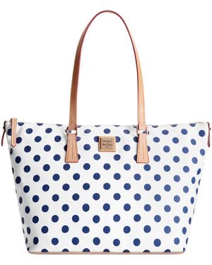 Dooney & Bourke Polka Dot Zip Top Tote - Blue